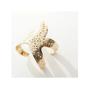 New! Pebbled Gold Starfish Cuff Bracelet